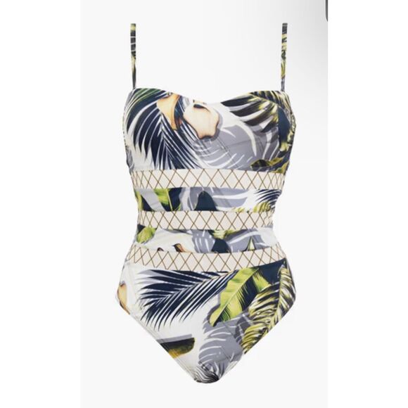 jets australia bandeau One Piece Tropical Print - Size 8 - Multicolored - Picture 2 of 16
